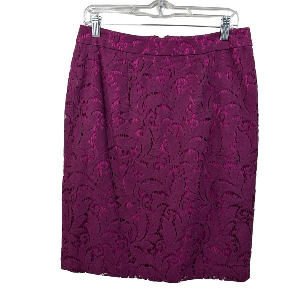 CAbi Plumberry Frolic Lace Pencil Skirt #922 Women's Size 6
